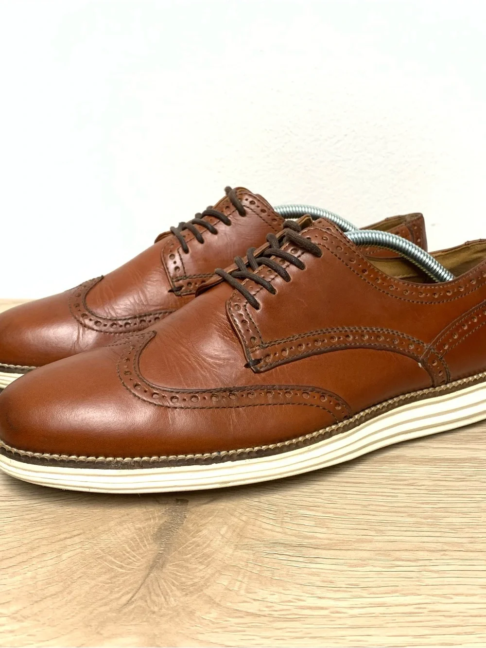 Cole Haan Original Grand Wingtip Oxford Shoes Size 9 Chestnut Brown Leather